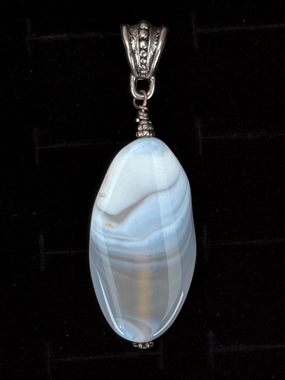 Vintage bohemian chic stone pendant + Free 16” Cord Necklce